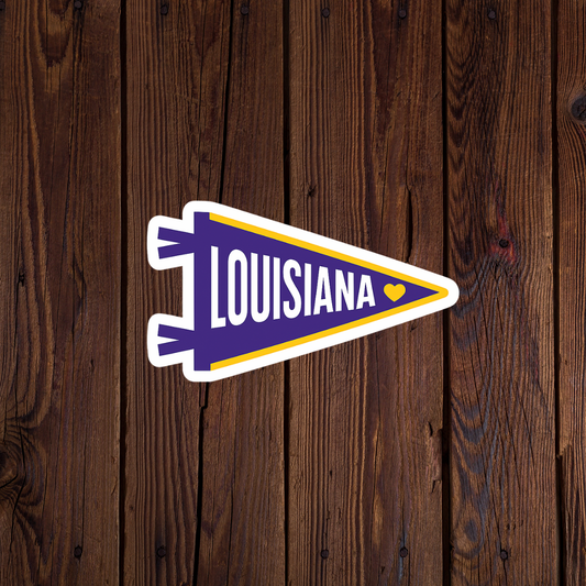 Louisiana Purple Pendant Flag Sticker