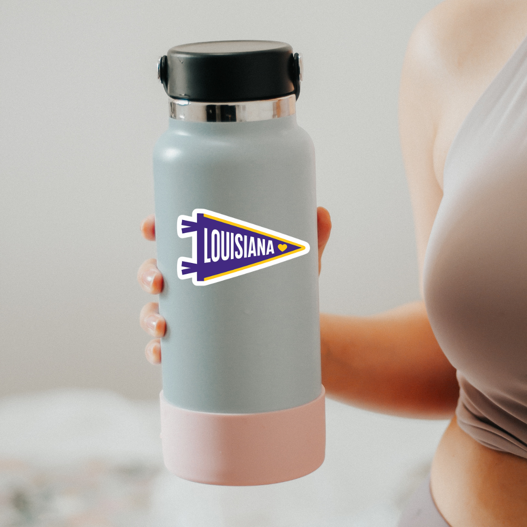Louisiana Purple Pendant Flag Sticker