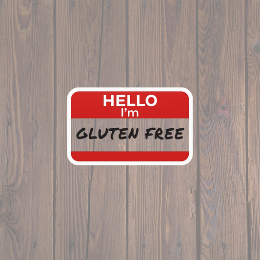 Hello I'm Gluten Free Name Tag Sticker