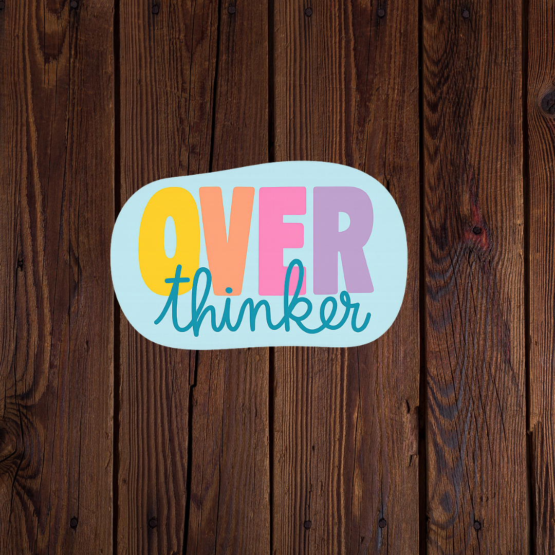 Colorful over thinker sticker