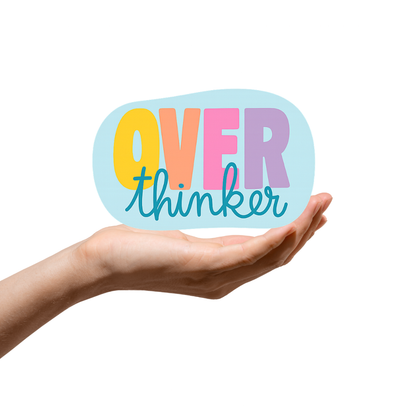 Colorful over thinker sticker