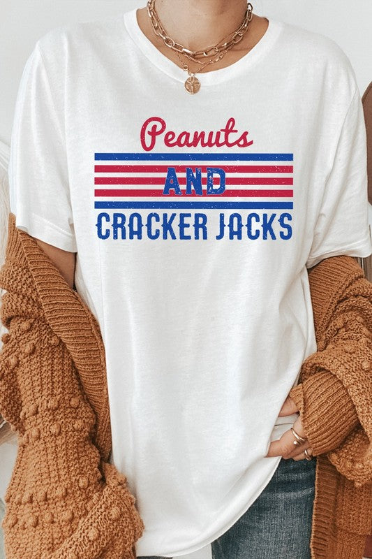 Peanuts And Cracker Jacks Baseball Graphic Tee