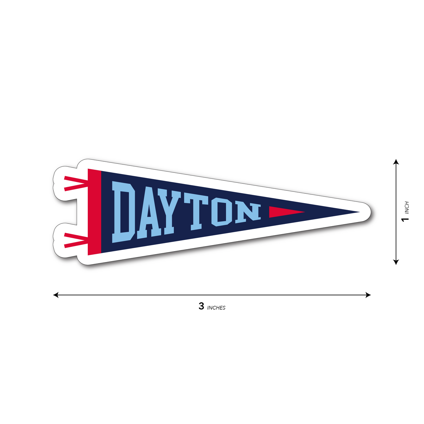 Dayton Navy Pendant Flag Sticker