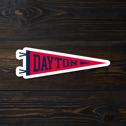 Dayton Red Pendant Flag Sticker