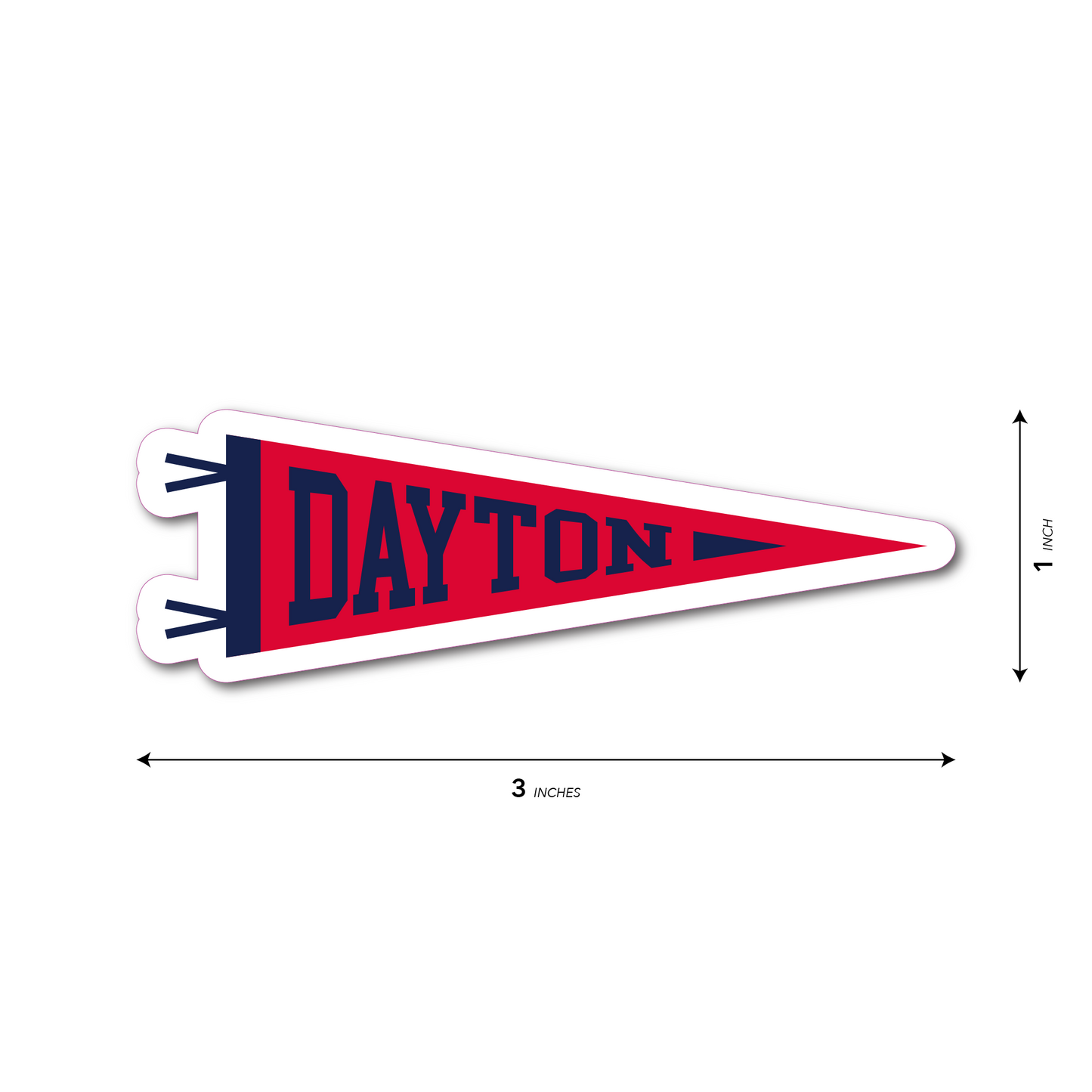 Dayton Red Pendant Flag Sticker