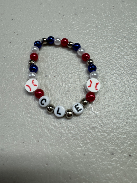 Cle (Cleveland) Baseball Bracelet