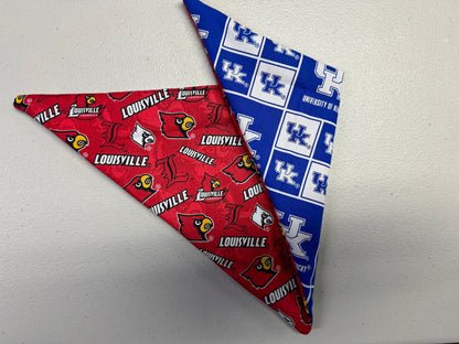 Reversible Kentucky and Louisville Pet Bandana