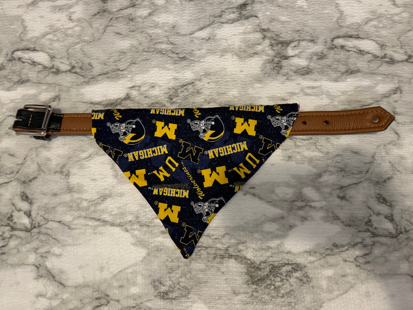 Reversible Collar Loop Pet Bandana Michigan and Ohio State