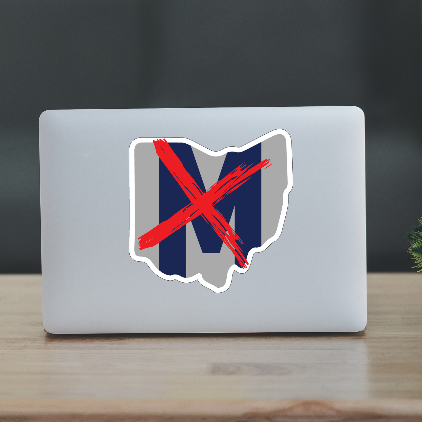 Cross out M Ohio Sticker