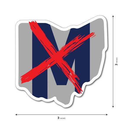 Cross out M Ohio Sticker