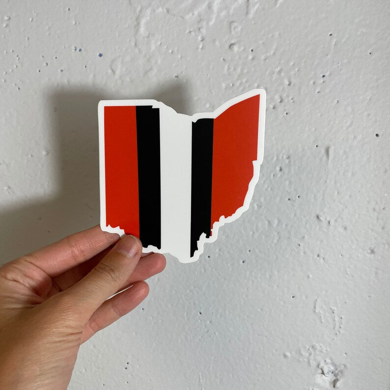 Brown, Orange & White Ohio Sticker