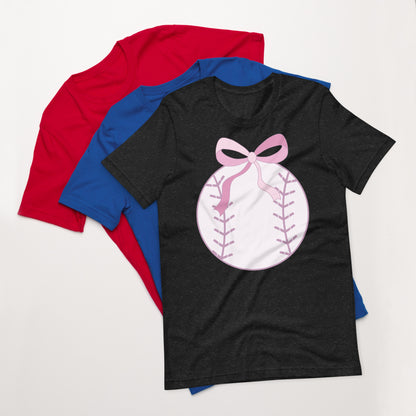 Pink Baseball/Softball Bow Shirt