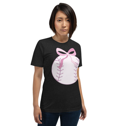 Pink Baseball/Softball Bow Shirt