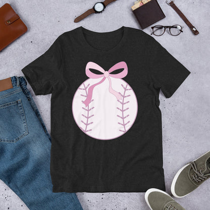 Pink Baseball/Softball Bow Shirt